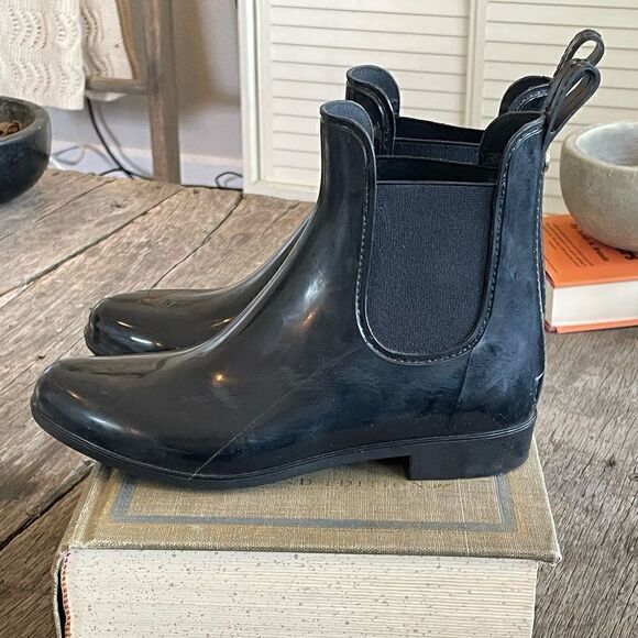 Pre-Owed Sam Edelman Womens Black Bootie Rain Boots Size 7 - Picture 2 of 5